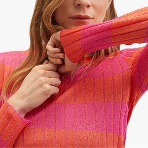Mango Pink and Orange Striped Long Sleeve Tee